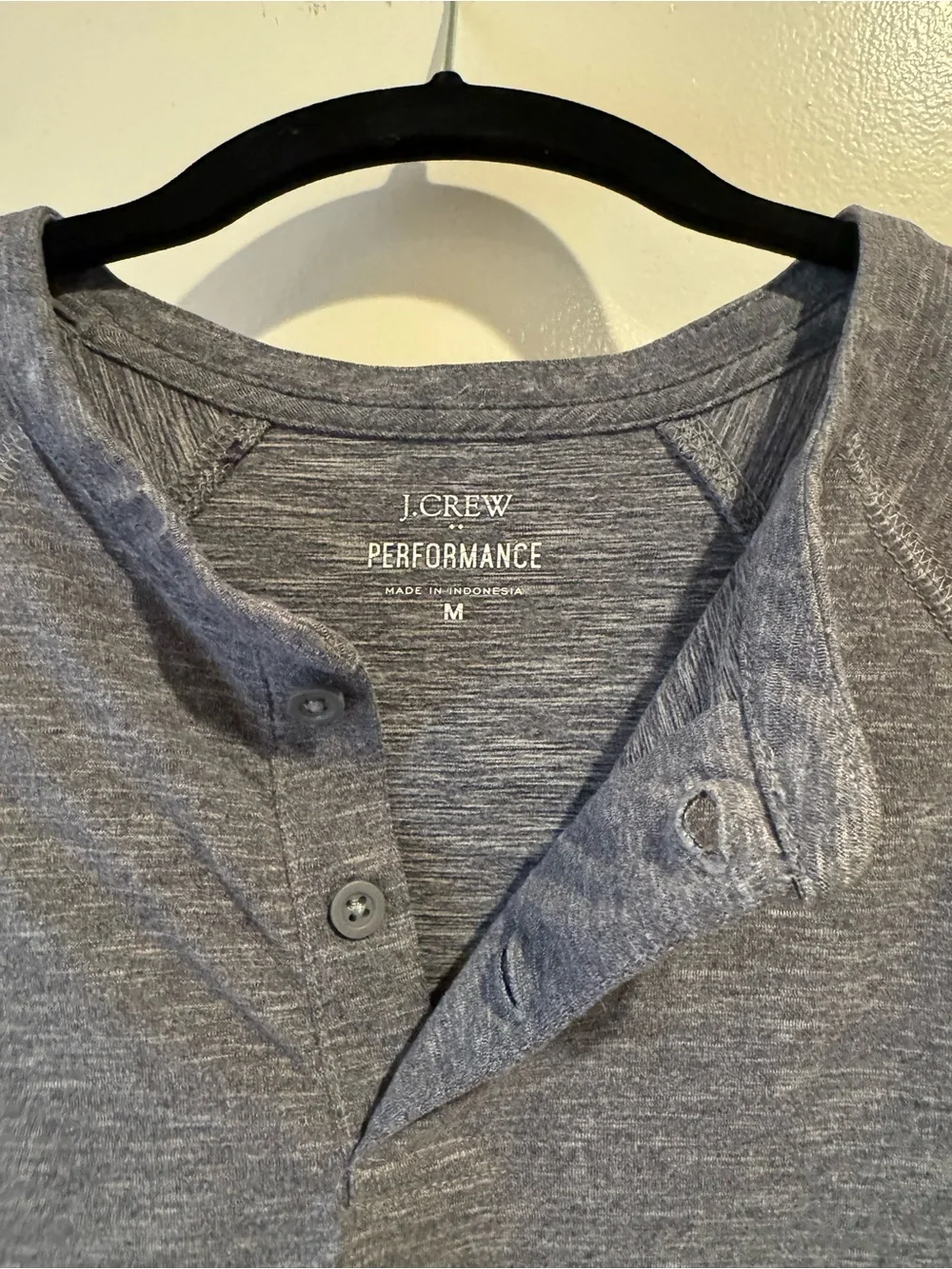 J. Crew Blue Gray Short-Sleeve Henley Shirt